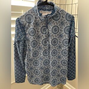 Gretchen Scott Half-Zip Long Sleeve Pullover St. Lawrence University Navy M Top